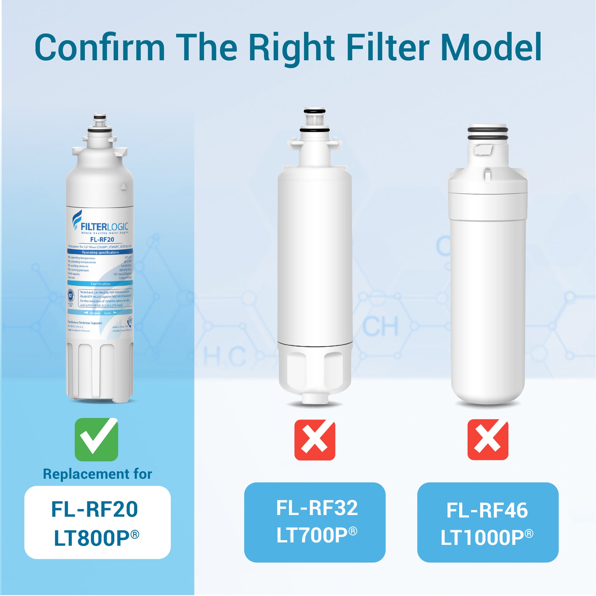 New LG LT800P / LT800PC Refrigerator Water Filter, ADQ73613401