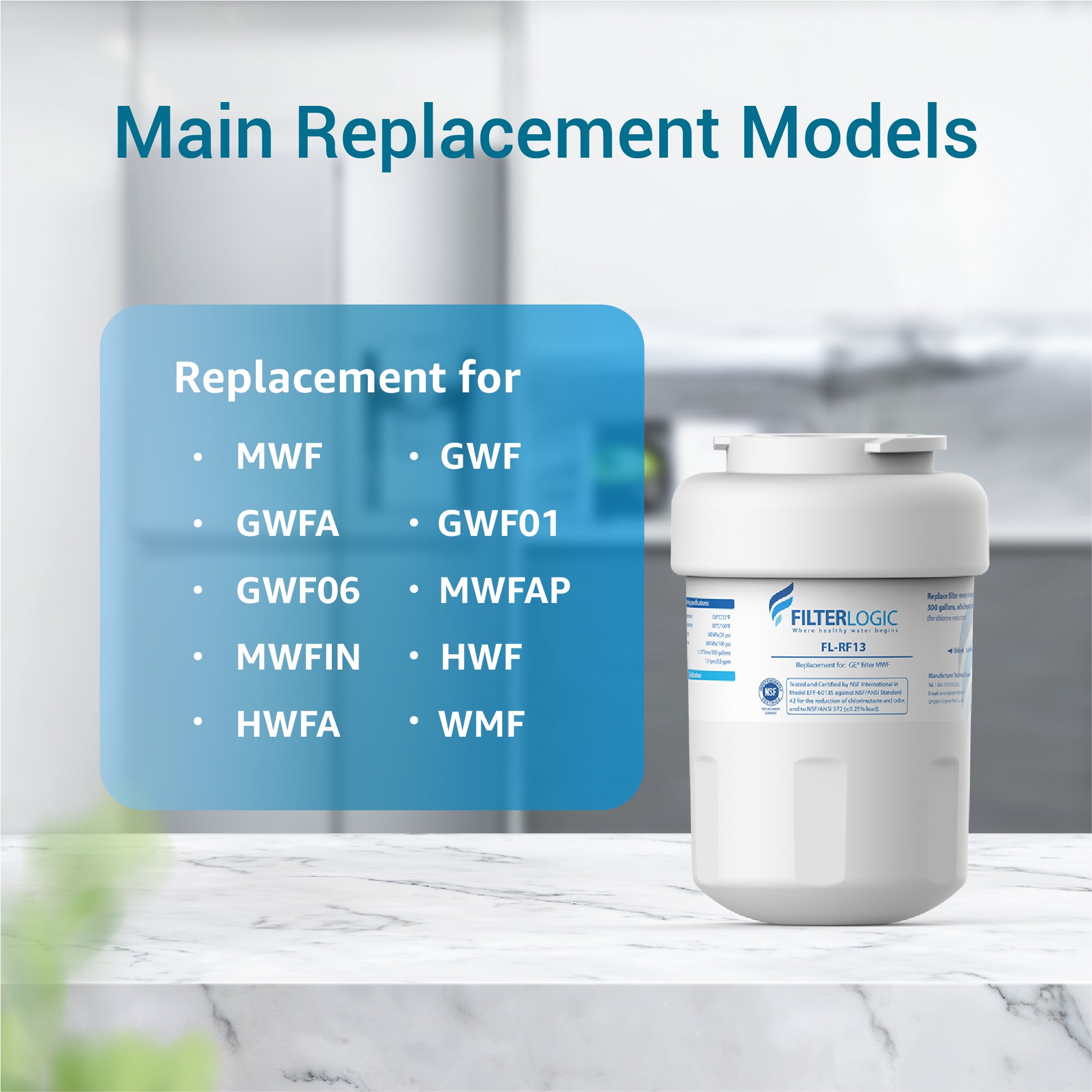 Filterlogic Replacement for GE® MWF Refrigerator Water Filter