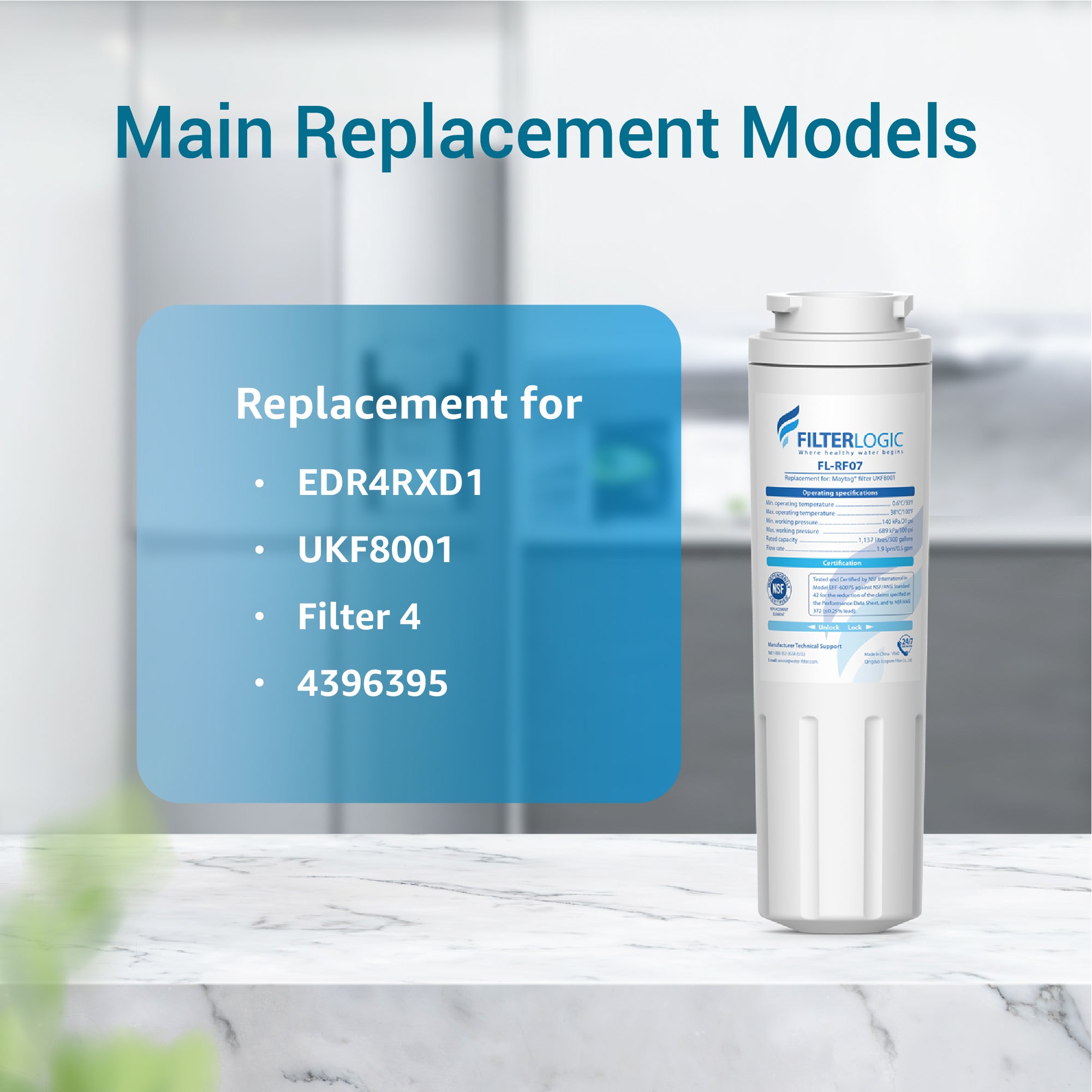 Filterlogic Replacement for Maytag® UKF8001 Refrigerator Filter
